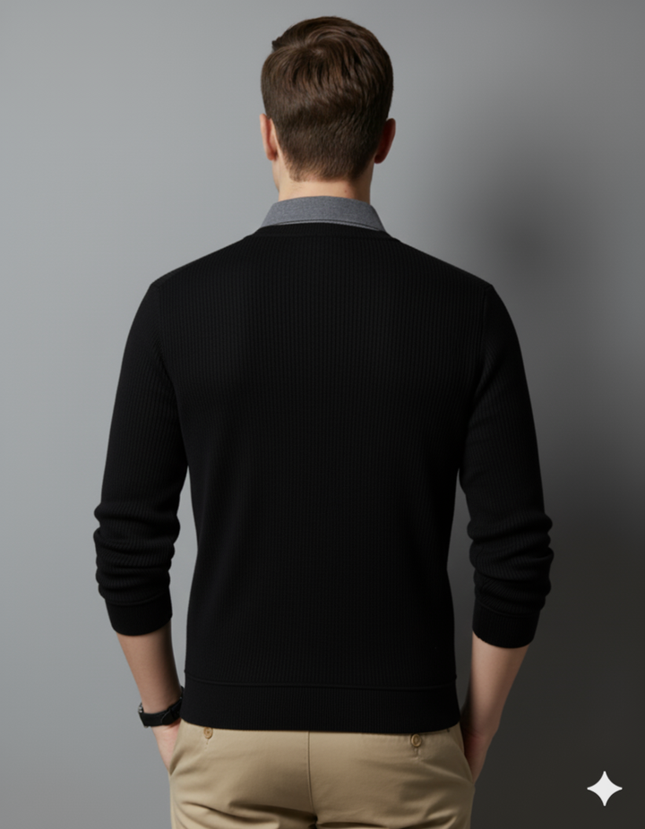 Classy Plaid Knitwear Polo T-Shirt