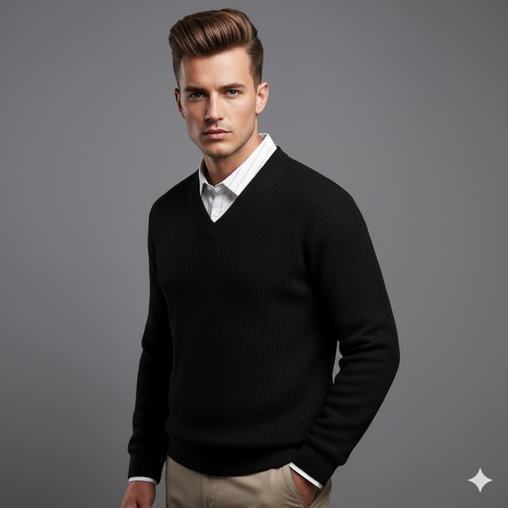 Men's Ribbed Sweater Look