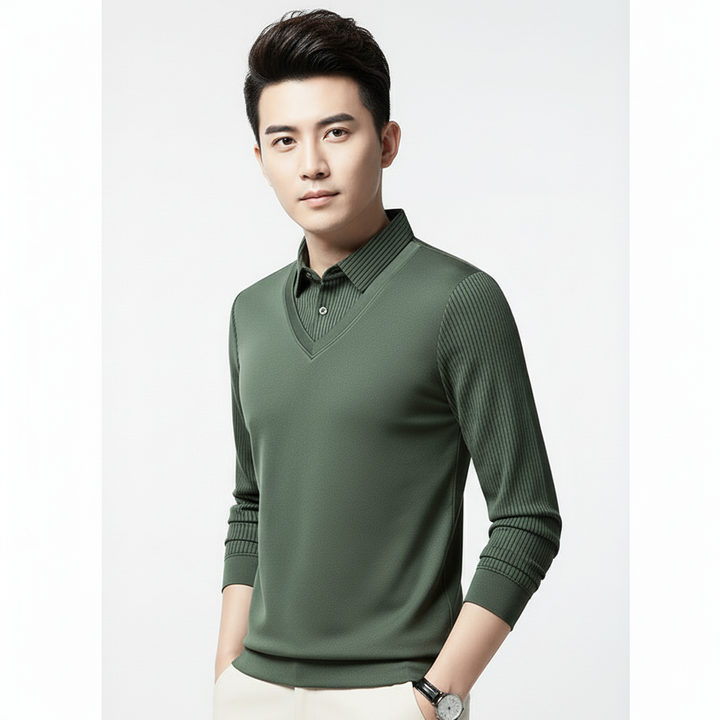 Men's Black Contrast Collar and Cuff Polo Shirt