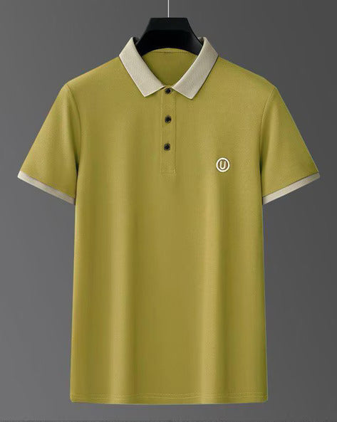 Contrast Polo: Men's Contrast Collar and Cuff Polo Shirt