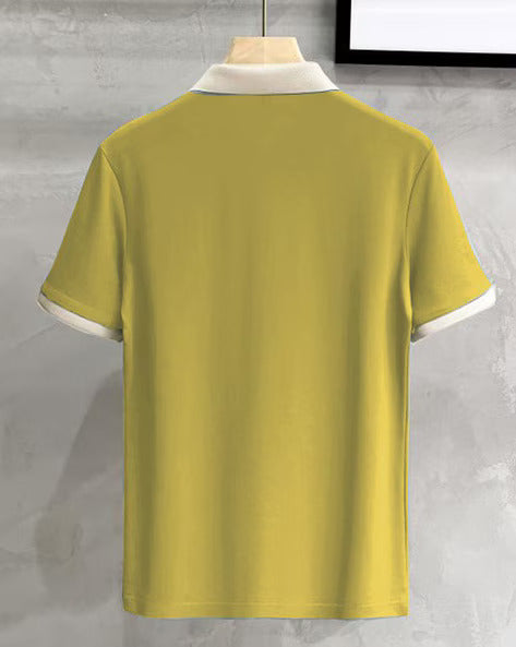 Contrast Polo: Men's Contrast Collar and Cuff Polo Shirt