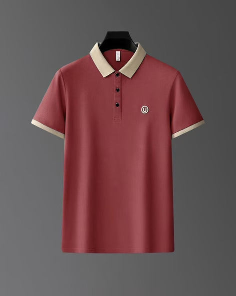 Contrast Polo: Men's Contrast Collar and Cuff Polo Shirt