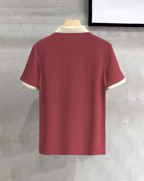 Contrast Polo: Men's Contrast Collar and Cuff Polo Shirt