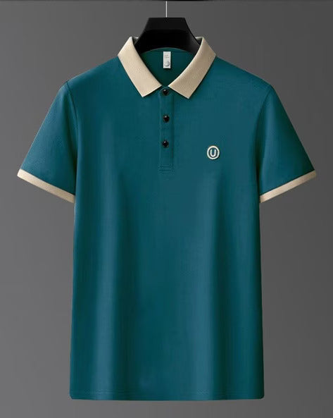 Contrast Polo: Men's Contrast Collar and Cuff Polo Shirt