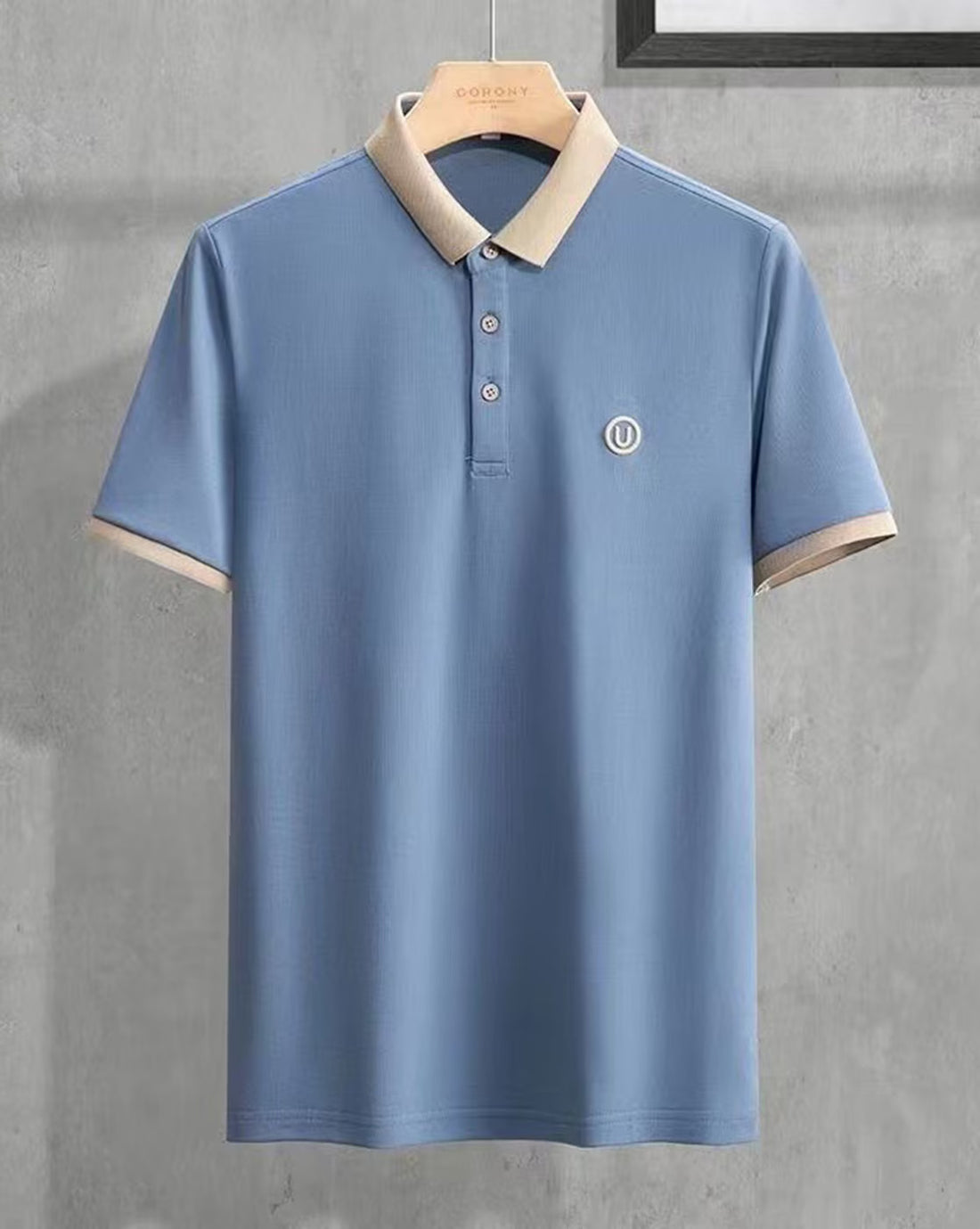 Contrast Polo: Men's Contrast Collar and Cuff Polo Shirt