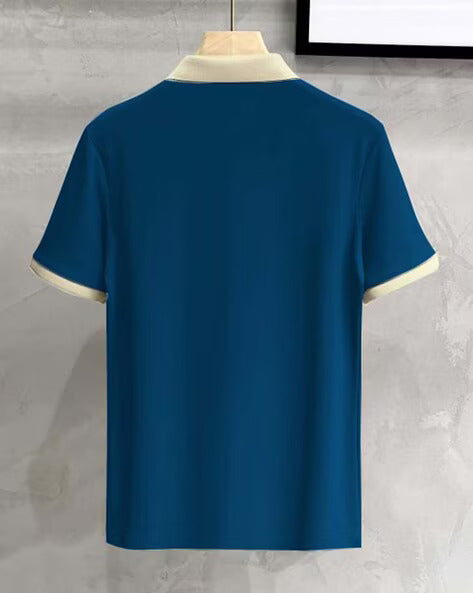 Contrast Polo: Men's Contrast Collar and Cuff Polo Shirt