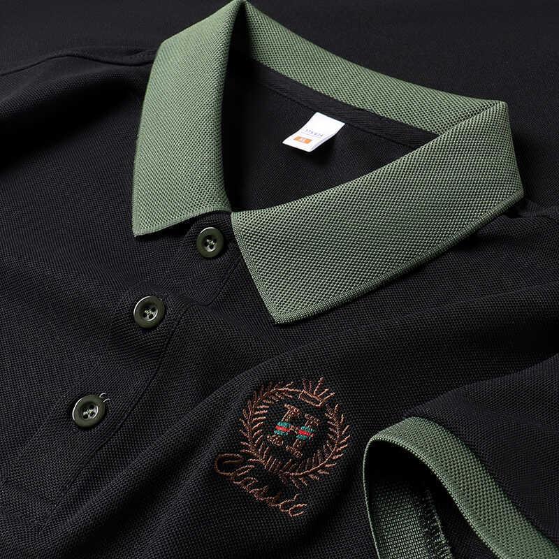 Classic Black Polo T-shirt with Contrast Green Accents