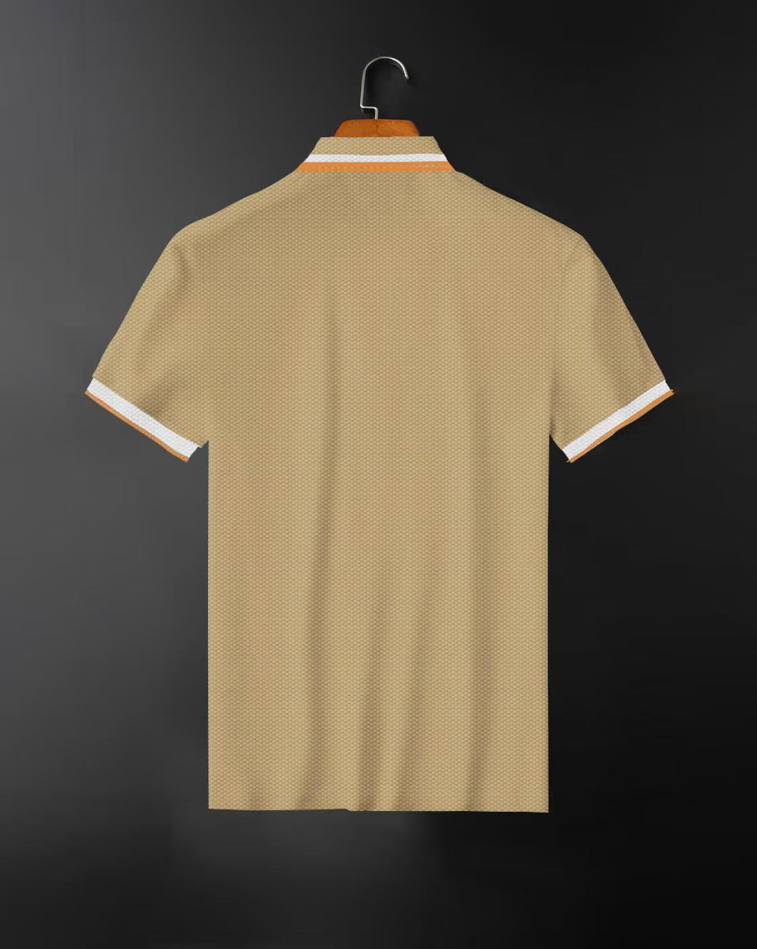 Premium Beige Polo T-Shirt with Stylish Tricolor Accents