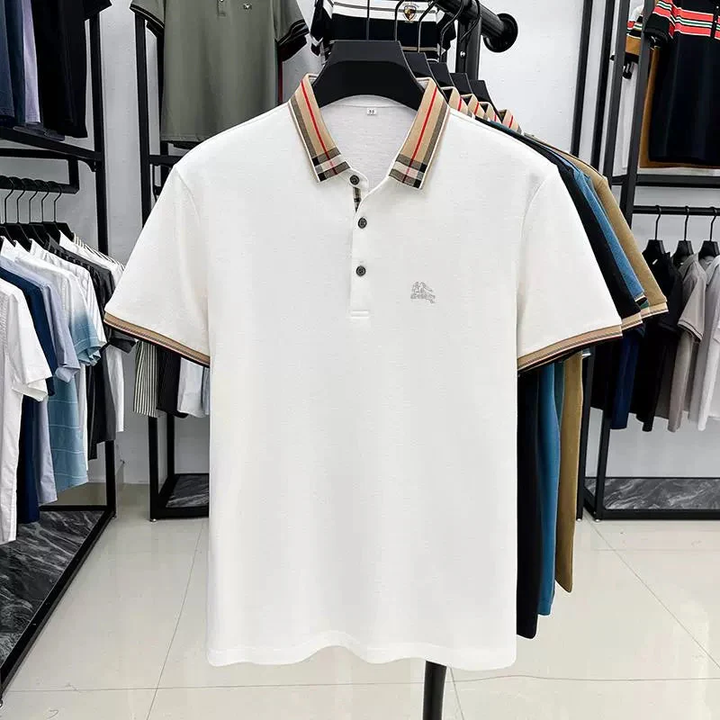 Black Knitted Burberry Polo T-Shirt