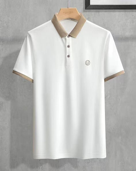 Contrast Polo: Men's Contrast Collar and Cuff Polo Shirt