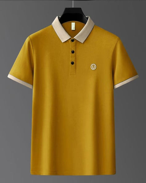 Contrast Polo: Men's Contrast Collar and Cuff Polo Shirt