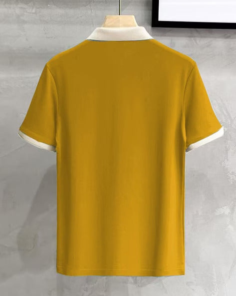 Contrast Polo: Men's Contrast Collar and Cuff Polo Shirt