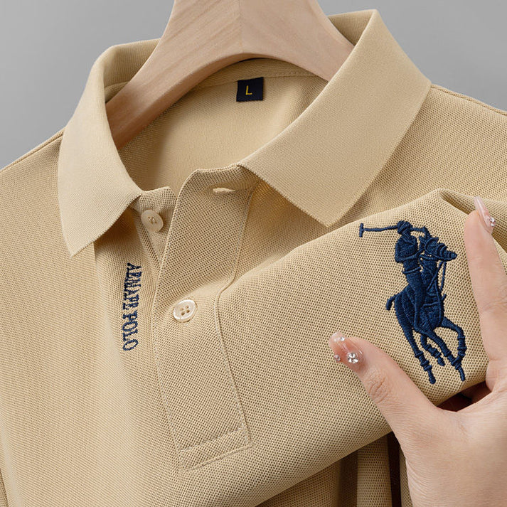 Short Sleeve Polo with Golden Rider Logo