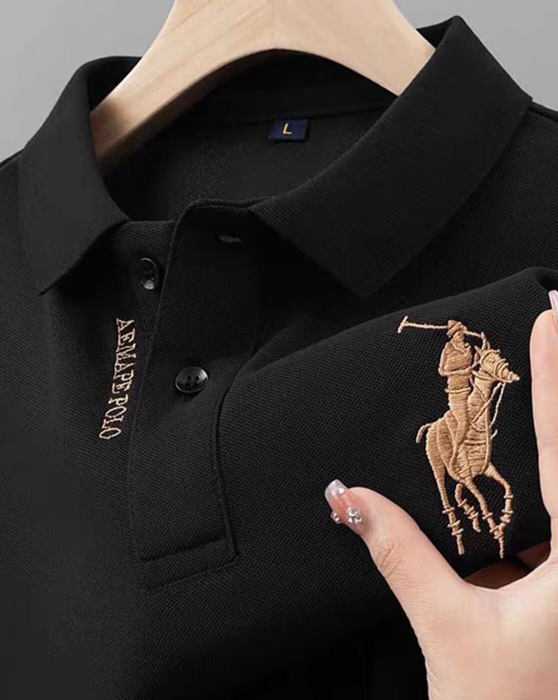 Short Sleeve Polo with Golden Rider Logo