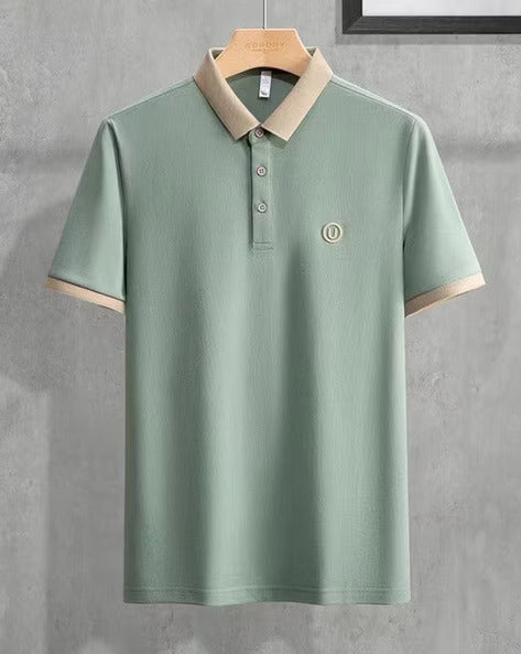 Contrast Polo: Men's Contrast Collar and Cuff Polo Shirt
