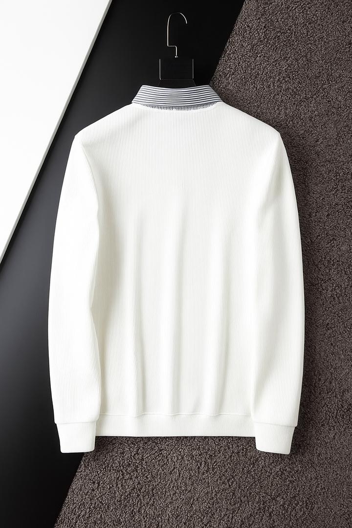 Tan Collar and Cuff Trim Polo