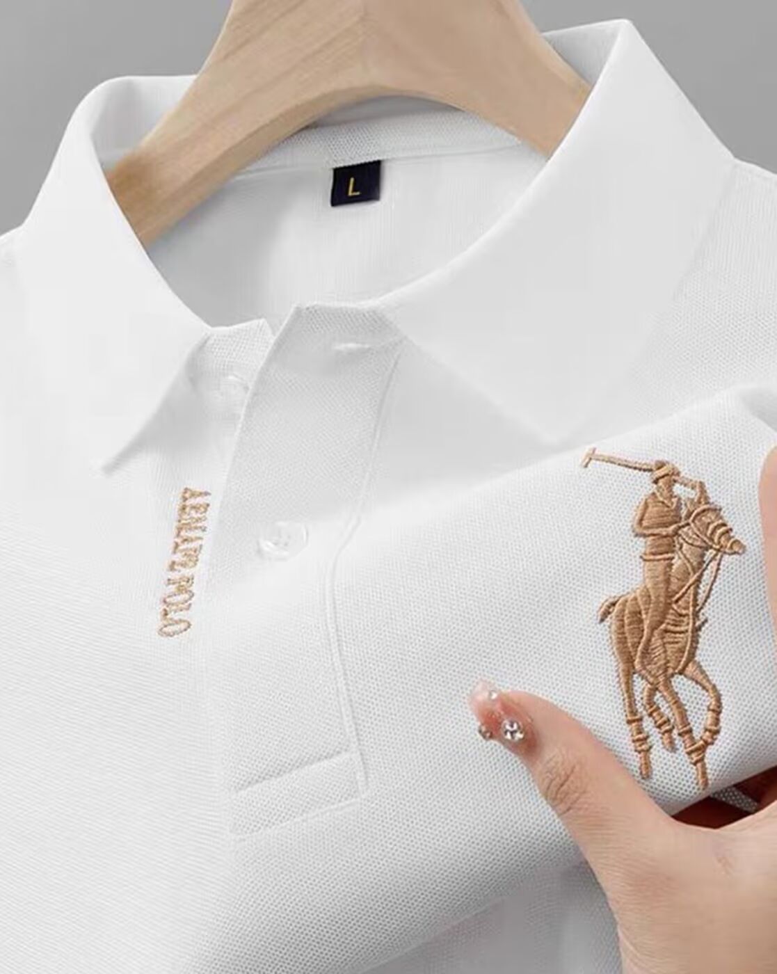 Short Sleeve Polo with Golden Rider Logo