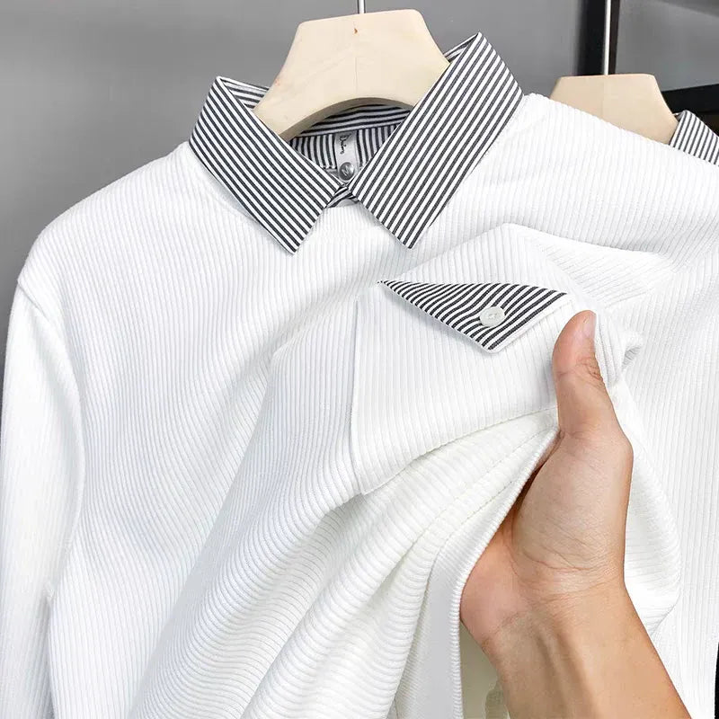 Tan Collar and Cuff Trim Polo